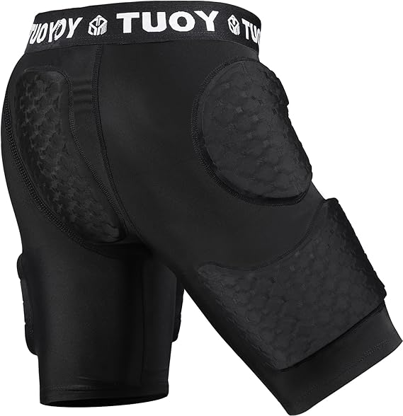DGXINJUN Men's Padded Football Girdles 5-Pads Integrated Football Pads with Hip Tail Thigh Protector for Football Rugby