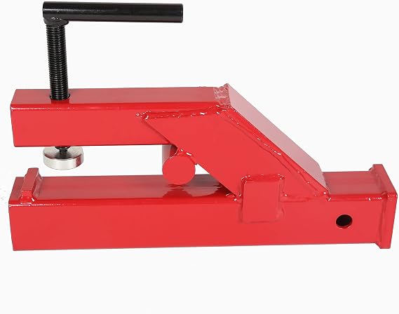 Clamp On Trailer Hitch 2" Receiver Ball Mount Bobcat Deere Tractor Bucket Red