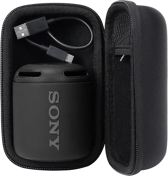 Khanka Hard Case for Sony SRS-XB13 Extra Bass Compact Waterproof,Black | EVA Hard Shell, Accessory Storage Pocket, Travel-Ready Portable Storage, Impact Resistant Protection, Secure Custom Fit