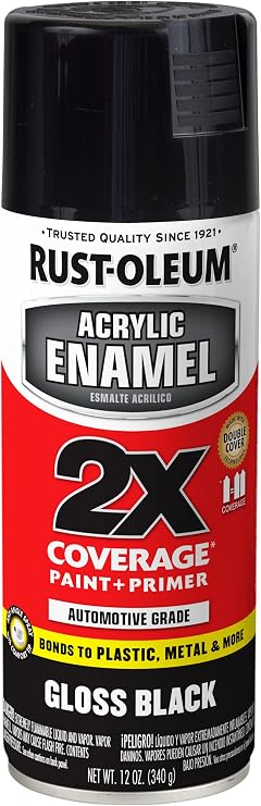 Rust-Oleum Acrylic Enamel 2X Spray Paint, Gloss Black