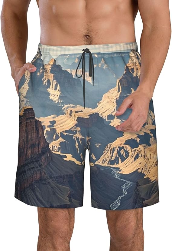 Men's Swim Trunks Quick Dry Bathing Suits Grand Canyon Arizona Beach Board Shorts Swimwear with Pockets