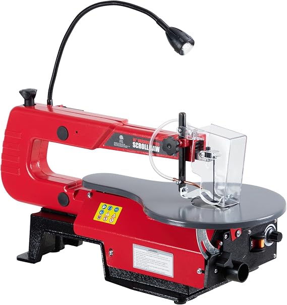 16-Inch Variable Speed Scroll Saw with Oversized Adjustable Tilt Work Table & Led Work Light Ideal for Precision Woodworking Projects