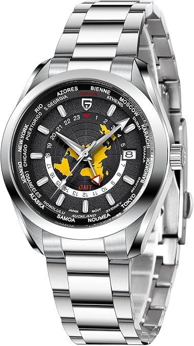 Pagani Design 1788 GMT Automatic Watches for Men High-end NH34 GMT Movement Stainless Steel Band 100M Waterproof Luxury Fashion Men's Watches with Dual Time Zone