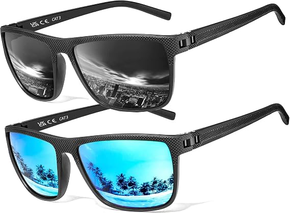 Perfectmiaoxuan Polarized sunglasses for men/women; Vintage/classic/elegant light frame; HD pilot lenses; Golf/driving/fishing/travel Eyewear