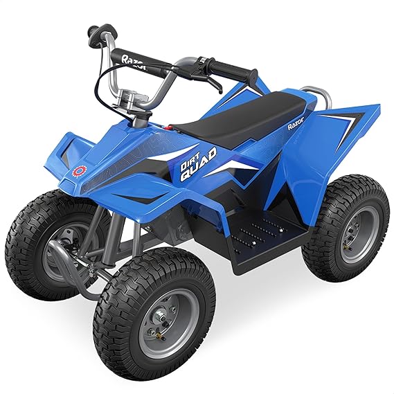 Razor Dirt Quad – 24V Electric 4-Wheeler Ride-On for Kids 8+, Twist-Grip Variable-Speed Acceleration Control, Up to 8 MPH, Forward/Reverse Drive Mode