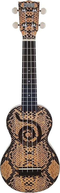 Mahalo MA1PY Art II Series Soprano Ukuelele, Python Motif Graphic