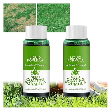 Greenrevive Hydroseeding Lawn Solution, Hydroseeding Spray for Grass, Hydro Seeding for Lawns, Home Hydroseeding Kit, Liquid Grass Seed Spray for Lawn, Restoring Garden Lawn Dry Spots (2PC)