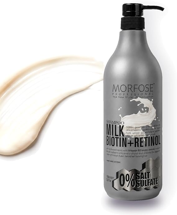 Morfose Sülfatsız Milk Biotin+Retinol İçerikli Tuzsuz Şampuan 1000 ml