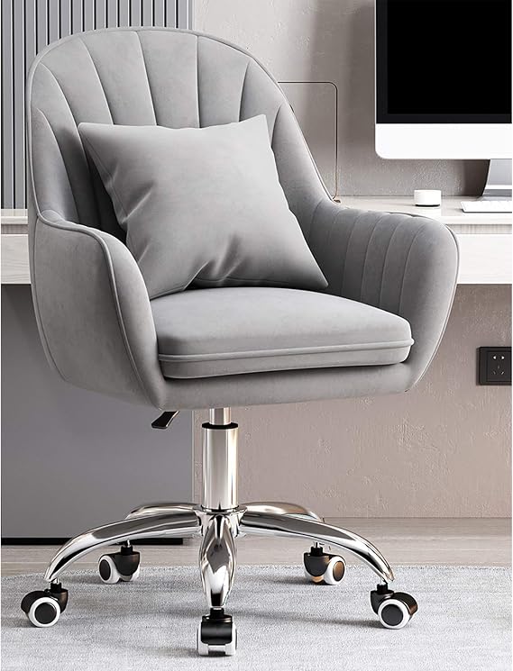 Office Chair Gaming Chair Computer Chair Office Chair Velvet,Suede Computer Chair Ergonomic Desk Chair Swivel Conference Chair with Armrest,Modern Mid-Back Executive Chair for Bedr