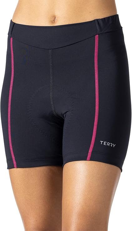 Terry Bike Shorts Women Padded, Bella Cycling Short Shorts 5 Inch Black Cycling Shorts for Women with Padding Silicone Leg