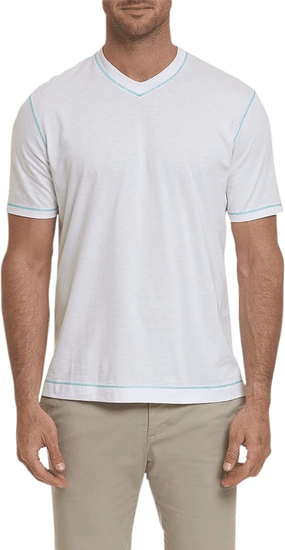 Robert Graham Men's Robert Graham Mens Maxfield Short-Sleeve V-Neck, Pull-on T-Shirt for Men