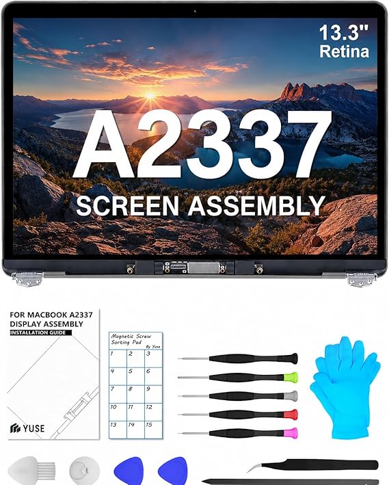 A2337 Screen Replacement 13.3" for MacBook Air M1 2020 Full LCD(Rose Gold) | Model:EMC 3598, MGN63, MGN73, MGN93, MGNA3, MGND3, MGNE3,13 inch, 2560x1600,Full Display Assembly,Fix Kit,Installation Guide