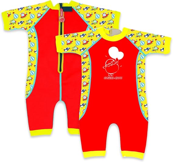 Warmiebabes Baby & Toddler Thermal Swimsuit 2mm Neoprene Wetsuit | UPF50+ Sun Protection, Snug Arm & Leg Bands | Keeps Infants & Kids Warm in Water (6 Months 4 Years)