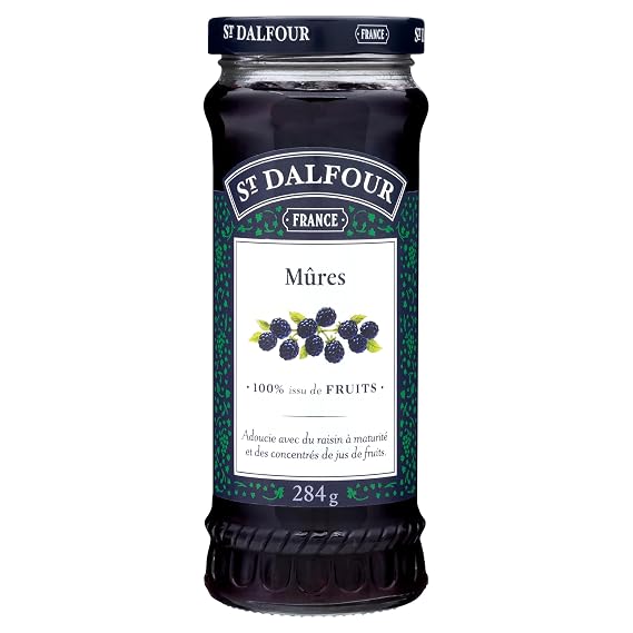 St. Dalfour Black Raspberry Fruit Spread - 10oz - 100% from Fruit, No Artificial Ingredients, Non GMO, No Cane Sugars, All Natural, Made in France