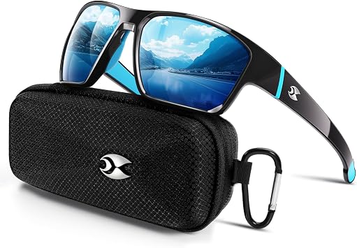 suoso Sports Polarized Sunglasses for Men: TR90 UV400 Protection Sun Glasses Squash Goggles Wrap Around Goggles for Drving
