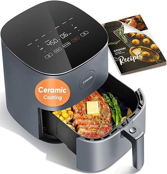 Cosori Air Fryer Pro LE 5 Qt, 9-in-1, Ceramic Coating, 20 Liners, Green | Air Fry, Roast, Bake, Dehydrate, Broil, Frozen, Reheat, Max 450F, Shake