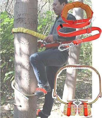 Tree Climbing Spikes for Tree Work Kit,Pole Climbing Spikes,TreePole Climbing Spike Set Safety Belt Adjustable Stainless Steel Working at Heights,Model 600