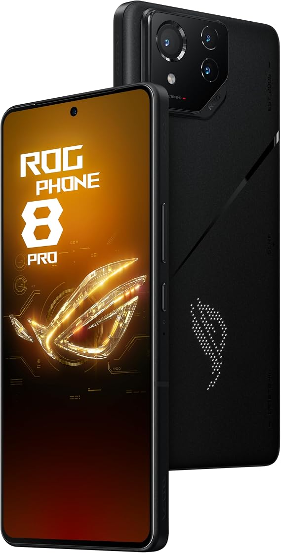 ASUS ROG Phone 8 Pro, Qualcomm Snapdragon 8 Gen 3, SM8650, 6.78" FHD+ (2400x1080) 165Hz, 16GB RAM, 512GB Storage, Android 14, 50MP Gimbal Camera, 5500mAh, Dual Sim, Black, UK