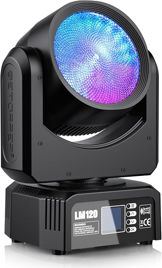 Betopper LM120 Moving Head Light,4in1 120W Stage Spot DJ Light for Party,1P