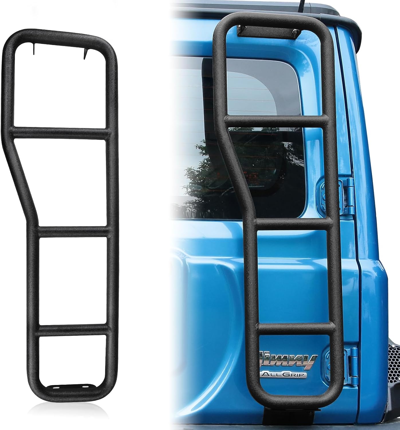 JB64 Jimny Rear Ladder, JB74, JB74, Ladder, Round Ladder, Integrated Type, No Drilling Required, Easy Installation, Iron, Easy Climbing, Back Door, Roof Work, Outdoor Activities