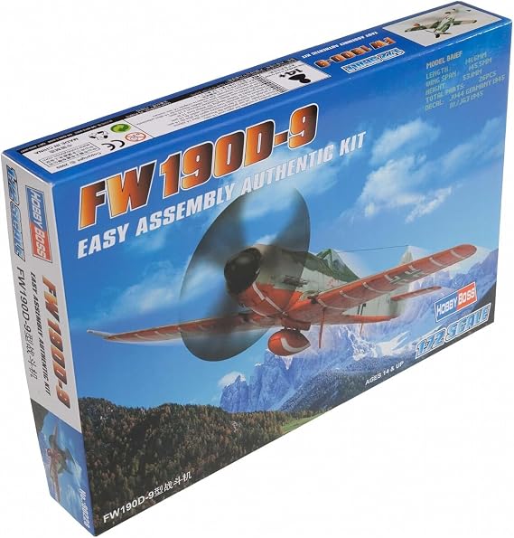 Hobby Boss Fw 190D-9 Airplane Model Building Kit, 1/72 Scale