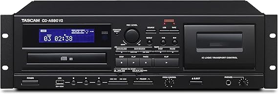 TASCAM CD-A580 v2 Commercial Cassette Recorder CD Player USB Memory Recorder Dubbing Archive Karaoke Banquet Hall Cassette Pitch Control Deck