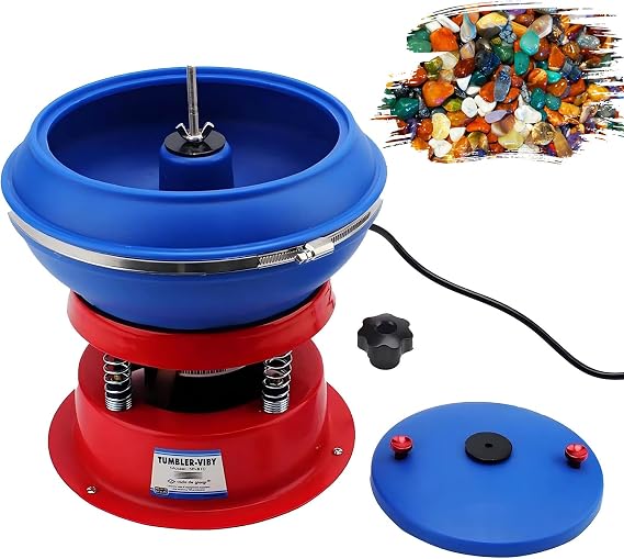 30W Polisher Vibratory Tumbler Jewelry Vibration Polishing Bucket110v/220V, 3L Professional Rock Tumbler Kit for Polishing Metal, Knives, Wood, Jade, Low Noise Level