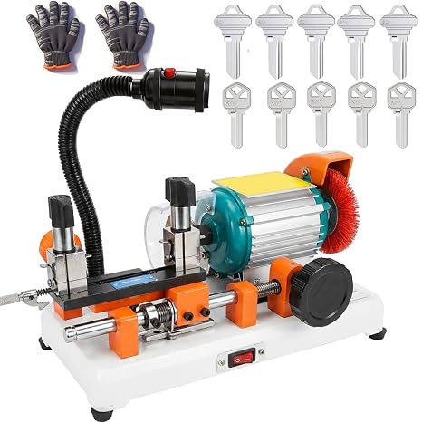 Key Cutting Machine Accurate Manual Keys Duplicator Copy Machine with Brush for Door, Car Locks Cutting, Metal Objects and Locksmiths & Hardware