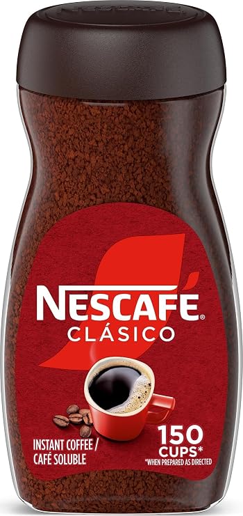 NESCAFE Clasico Dark Roast Instant Coffee, 10.5 oz Jar