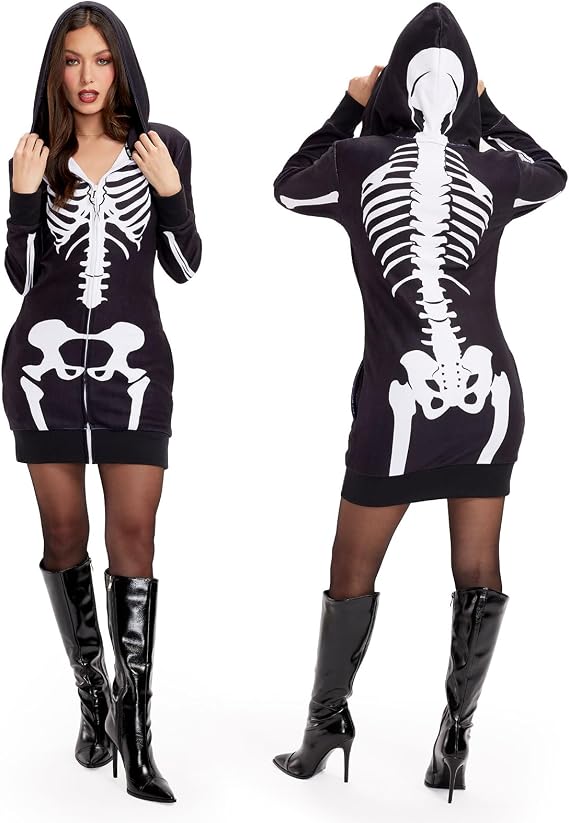 Tipsy Elves Women's Halloween Costume - Hooded Long Sleeve Dress