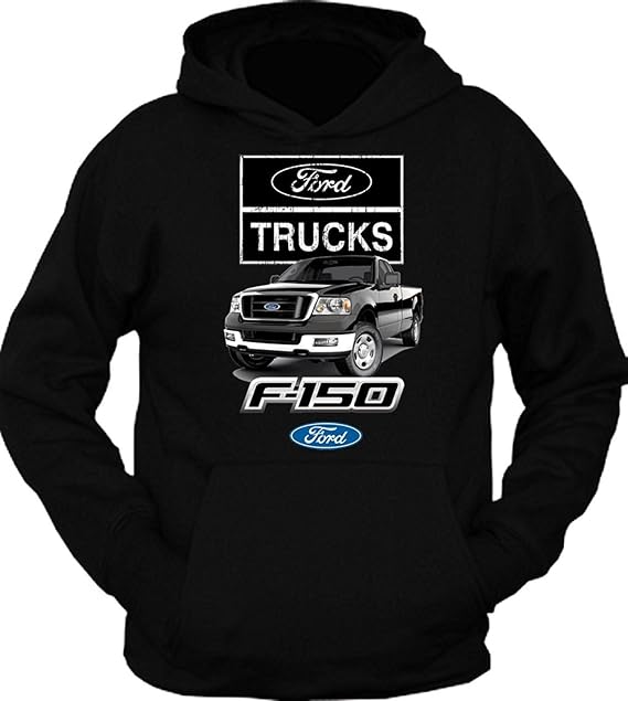 Lucky Ride FORD TRUCKS F-150 Black 4x4 BUILT TOUGH HOODIE SWEATSHIRT