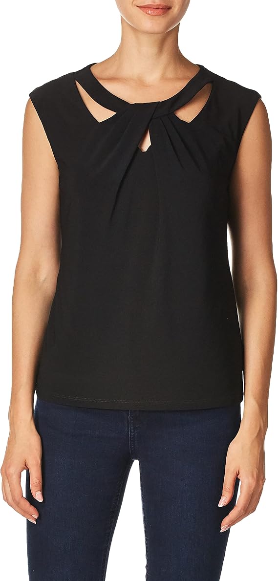 Kasper Women's Criss Cross Knit Top