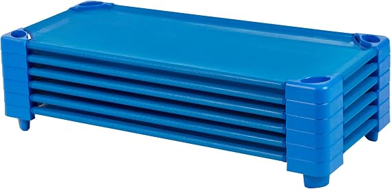 Back2School Express Stackable Cot, Ready-to-Assemble, 6-Pack, Blue