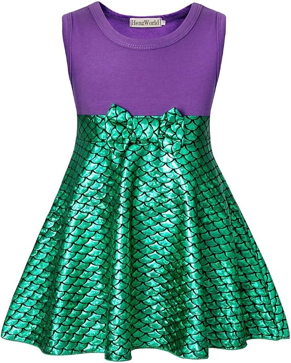 Little Girls Mermaid Princess Dress Toddler Halloween Cosplay Costume