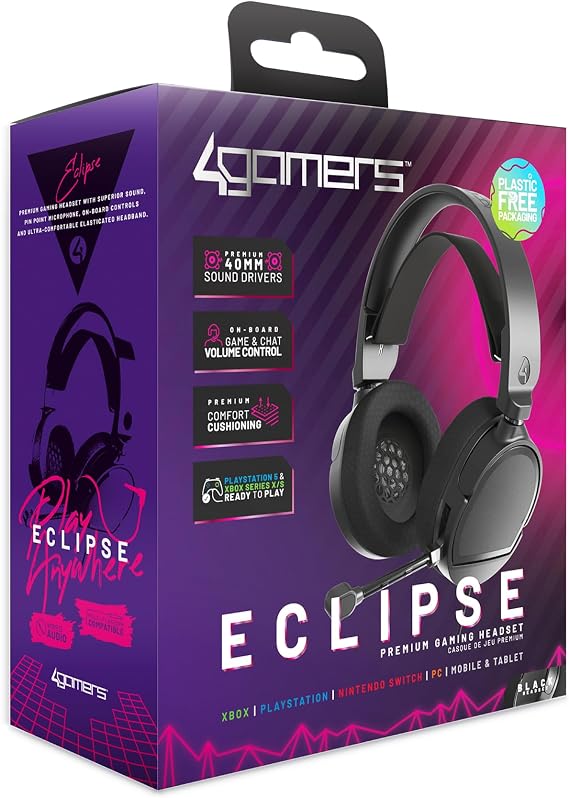 4Gamers Eclipse Premium Gaming Headset, Multi-Format Compatible