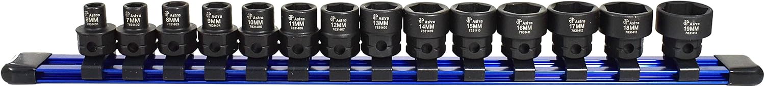 Astro Tools 78314 14-Piece 38 Drive Low Profile Nano Impact Sockets - Metric