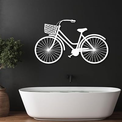 Metal Bicycle Wall Decor, Bicycle Metal Wall Art, Metal Bike Wall Art, Bike Gifts for Men, Bike Lover Gift, Wall Decor, Wall Decor Living Room, Wall Decor for Bedroom White, 35 x 21 in  90 x 54 cm