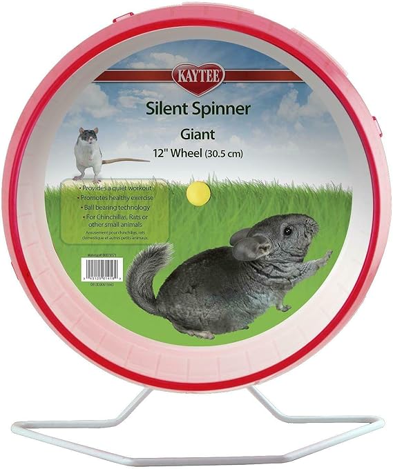 Kaytee Silent Spinner Wheel For Pet Chinchillas, Rats, and Hedgehogs, Giant 12 Inch