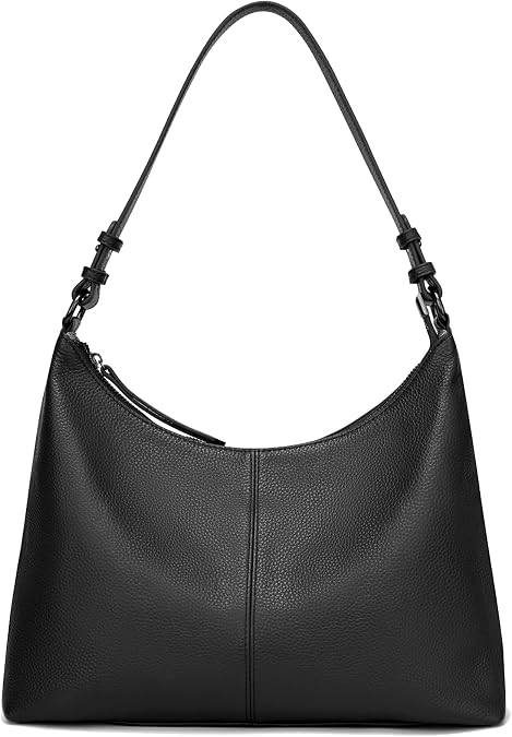 Shoulder Bag for Women Genuine Leather Hobo Purse Work Casual Crossbody Handbag with Two Adjustable Straps