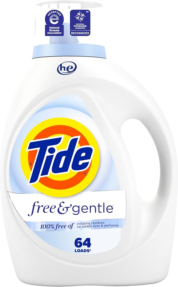 Tide Free & Gentle Liquid Laundry Detergent, 64 Loads, 84 fl oz, Tide Laundry Detergent, Clean Laundry Detergent
