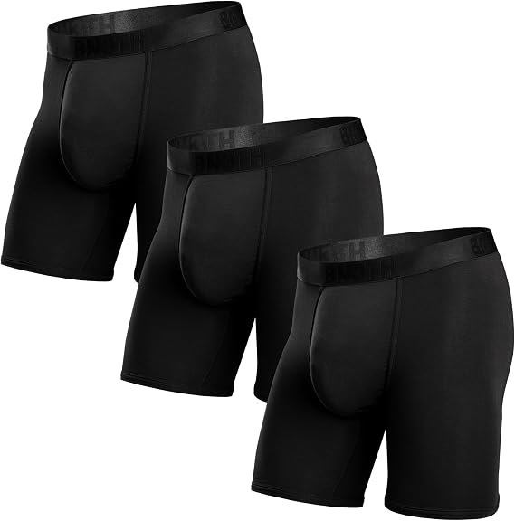 BN3TH Men's Classic Icon Boxer Briefs with Fly, 3-D Pouch, Breathable TENCEL Modal, Anti-Chafing, Lightweight, No-Roll Waistband, Athletic Design, Moisture-Wicking, Black-Medium