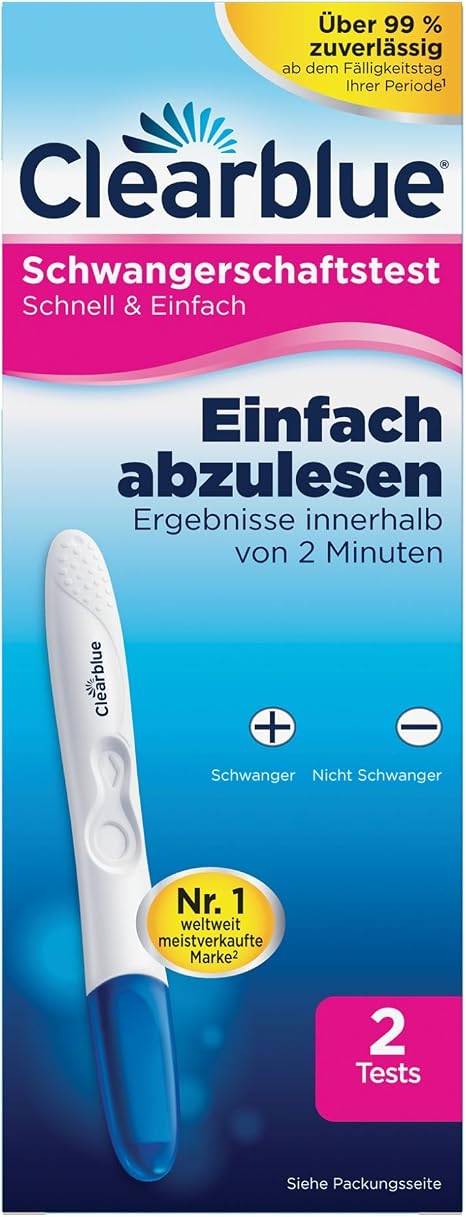 Clearblue Pregnancy Test Quick and Easy - 2 Tests Pack of 2