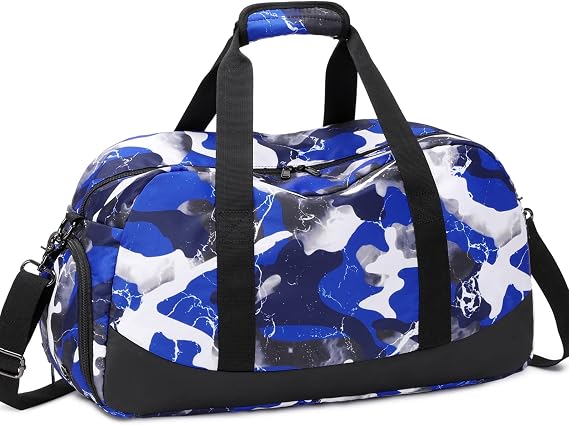 JIANYA Kids Duffle Bag Boys Sports Gym Bag with Shoe Compartment & Wet Pocket, Carry On Sleepover Bag Athletic Bag