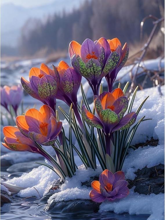 Premium Saffron Bulbs Simple to Grow – Perfect for Gardens, Cut Flowers & Enchanting Displays Winter Hardy Crocus Sativus -3 Bulbs-N