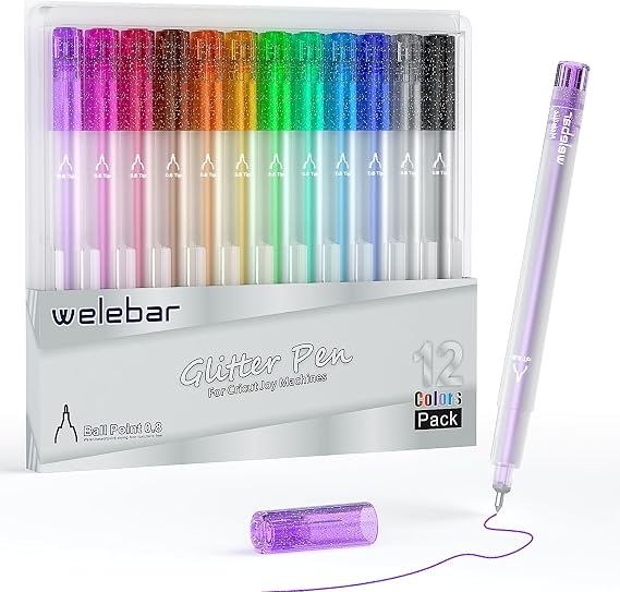 Glitter Gel Pens for Cricut Joy and Joy Xtra, 0.8 Tip Medium Point Pens for Writing Drawing Cards Invitation