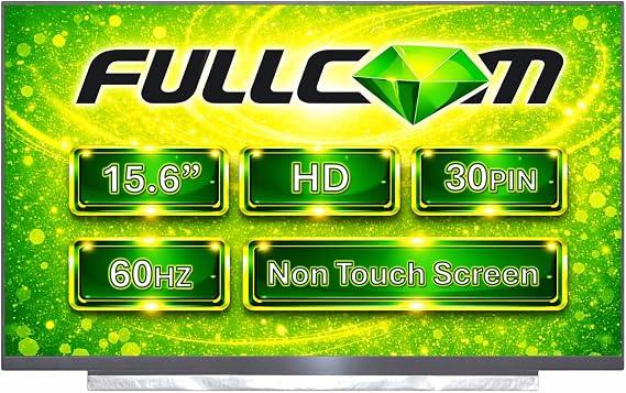 New LCD Replacement Screen 15.6 Inch B156XTN08.1 HD 1366x768 (No Brackets) 30 Pin Matte for Laptop/Display/Screen/LCD Application