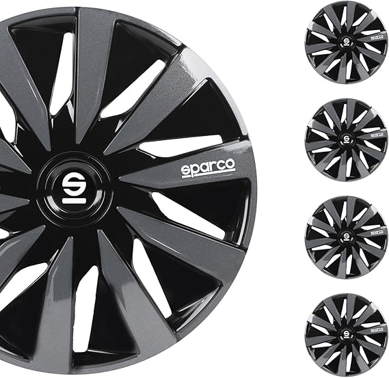 Sparco Wheel Covers Lazio - 16-inch - Black/Grey - Set of 4 pieces