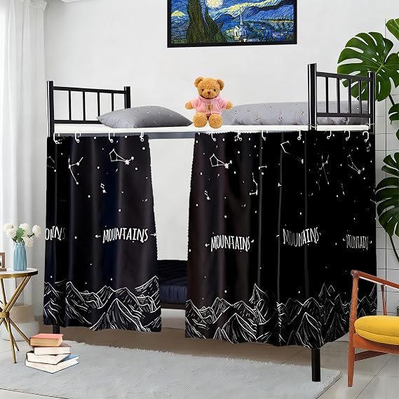 zhidiloveyou 2 Panels Blackout Bottom Bunk Bed Curtains Thickened Privacy