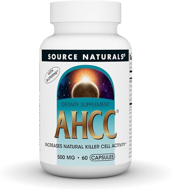 Source Naturals AHCC with Bioperine - Increases Natural Killer Cell Activity* - 500 mg - 60 Capsules