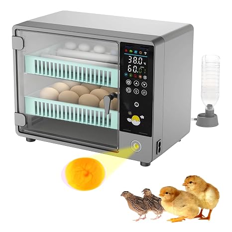 Incubator for Hatching 24 Eggs,Auto Egg Turner with Humidity & Temp Control | Incubator for Eggs Automatic Turning with 5 Modes, Water Refill Electric Egg Brooding for Chicken, Duck, Goose, Quail,Poultry